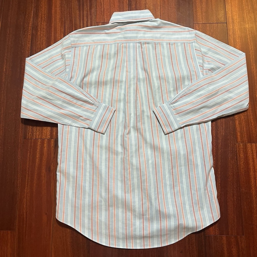 Brooks Brothers Shirt Men Small Blue Pink Striped Regent Fit Button Down READ * - Picture 5 of 13